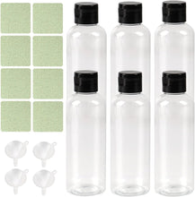 100ML Clear Travel Bottle Set with Flip Top (6 Pcs), Travel Plastic Bottles, Empty Transparent Containers Bottles with Funnel & Free Labels, for Travel, Cosmetic, Airport, Office, Camping