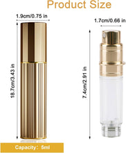 Fychuo Travel Perfume Atomiser Refillable, 5ml Portable Perfume Travel Bottle, Leakproof Mini Atomiser Perfume Spray Bottle for Handbag Elegant Dispenser for Women Men, Golden