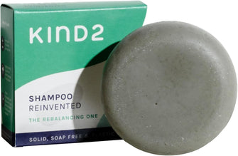 KIND2 Rebalancing One - Mint & Rosemary Shampoo Bar, Sulphate Free, Vegan Shampoo Bar - Solid Shampoo Bar for Oily Hair, Thick Hair - SLS Free Shampoo Bar, Cruelty Free Shampoo - 85g