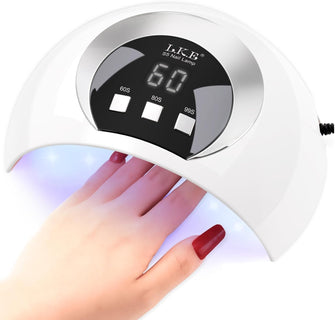 Kisspet UV Nail Lamp, 54W UV Lamps for Gel Nails with 3 Timer, Auto Sensor, LCD Screen, USB Plug, Led Nail Lamp Nail Dryer, Nail Lamp, Gel Nail Lamp, Portable Nail UV Lamp, White, 813 cm-White