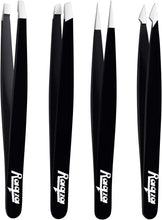 Ladies Eyebrow Tweezers Men Ingrown Hair Tweezers Eyebrow Professional Stainless Steel Tweezers Set Sharp Pointed Tweezers Precision Blackhead Tweezer Eyebrow Professional Flat Tip Black Coloured