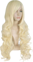 MapofBeauty 32 Inch/80 cm Charming Long Wigs for Women Curly Wavy Cosplay Costume Ladies Party Wig (Light Blonde)