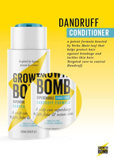 Growth Bomb Supercharge Dandruff Conditioner 300ml -NOURISH hair & CALM sensitive scalps. Fragrance Free. Stimulates Growth. Repairs Damaged Hair.