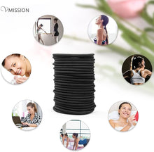 Hair Bobbles 100 Pcs, 2mm Elastic Hair Tie, Ponytail Holders, Hair Accessories for Women Perfect for Long Lasting Braids, Ponytails and More for Girls and Kids (BLACK)