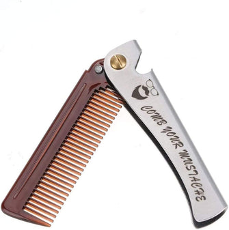 Hair&Beard Comb Stainless Steel Comb Moustache Shaping Comb Pocket Beard Comb Teeth Beard Comb for Men