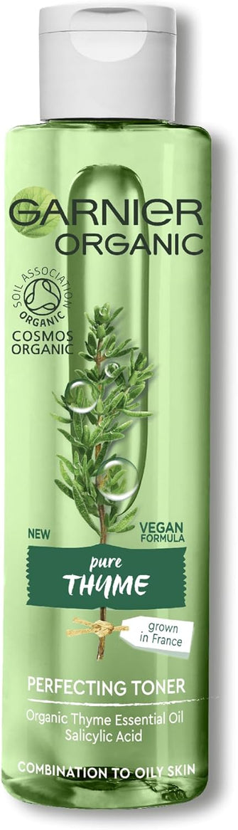 Garnier Organic Thyme Purifying and Perfecting Toner for Combination and Oily Skin, Enriched With Salicylic Acid 150 ml