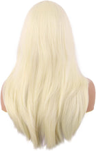 MapofBeauty 24 Inch/60 cm Long Straight Layered with Bangs Synthetic Hair Shoulder Length Daily Use Wig (Light Blonde)