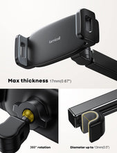 Lamicall Car Headrest Tablet Mount - [Aluminium Arm] 2024 Adjustable Car Tablet Holder, 360 Rotating Backseat Mount for Kids, for 2024 iPad Pro 13, Air 6, Mini, Tab, Phones, 4.7-13 Device - Black