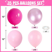 HILAVO Pink Mixed Balloons Set, 12 Inch Hot Pink Pastel Pink Metallic Pink Latex Balloons Party Balloons for Pink Party Wedding Baby Shower Girls Princess Birthday Party Decorations