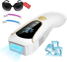 LUBEX IPL Hair Removal Device, Ice Cooling System, 3-in-1 Functions HR/SC/RA Laser Hair Removal Device, 9 Energy Levels, 999,900 Flashes, Painless Hair Removal for Face Bikini Line, Women Men