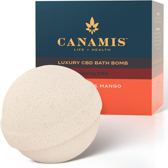 Luxury CBD Xmas Bath Bomb with Organic Saffron & Mango Essential Oils. Natural Vegan Aromatherapy Bathbombs Make Great Christmas Gift or Stocking Filler for Both Men & Women