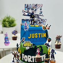 Gaming Cake Topper Set Gaming Cake Decoration 24pcs Cupcake Toppers and 1 Cake Topper for Boys Kids Game Theme Party Supplies Decoration