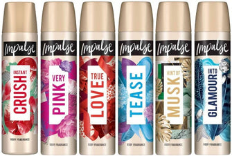 Impulse Variety Bundle Set Body Fragrance Spray 75ml (4 Pack - Random Pick)