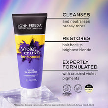 John Frieda Violet Crush for Blondes Toning Shampoo for Blonde Hair, Purple Shampoo for Blondes 250 ml