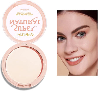 HANDAIYAN Powder,Setting Powder,Super Natural Color Compact Powder,24 Houe Shine-Free Wear,Oily Control,Waterproof,Long lasting,Ultra Matte Finish Face Powder Makeup (01)