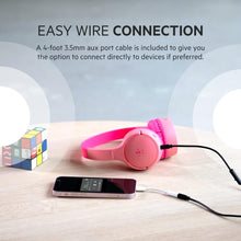 Belkin SoundForm Mini Kids Wireless Headphones with Built in Microphone, On Ear Headsets Girls and Boys For Online Learning, School, Travel Compatible with iPhones, iPads, Galaxy and more - Pink