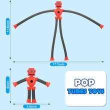 JoyJoyful Fidget Toys for Kids Tubes Robot Toy, 4 Pack Stretchy Toys for Kids & Adults, Baby Sensory Toys for Autism, Bath Toys Toddler Travel Toys for Plane