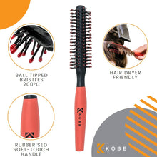 Kobe Professional Quiff Roller - Men's Round Hair Brush - Blow Dry Hairbrush for Men (Small)