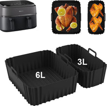 Silicone Air Fryer Liners for Philips Dual Basket Air Fryer 3000 Series 6L/3L, Reusable Dual Airfryer Liners Air Fryer Accessories for Philips Dual Basket Airfryer NA350/00
