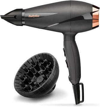 Babyliss Smooth Pro 2100W Professional Hair Dryer For Men & Women Salon Ionic Hairdryer with Powerful Blow Dryer, Curly & Straight Hair - 6709U Black