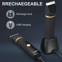 OLOV Body Hair Trimmer for Men, Electric Groin Hair Trimmer Balls Shaver with Detachable Ceramic Blade, Nose Hair Trimmer, USB Recharge Dock, Waterproof Male Electric Razor for Beard, Pubic Area