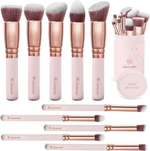 Kabuki Makeup Brush Set - Foundation Powder Blush Concealer Contour Brushes - Perfect For Liquid, Cream or Mineral Products - 10 Pc Collection With Premium Synthetic Bristles For Eye and Face Cosmetic