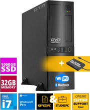 Desktop PC with Intel i7 8-Thread 4.00 GHz  32GB DDR3  1000GB SSD  DVDRW  Smart ID Card Reader 5-in-1  USB3  WiFi 600 and Bluetooth 5  Windows 11 Professional 64-Bit  Multimedia Computer