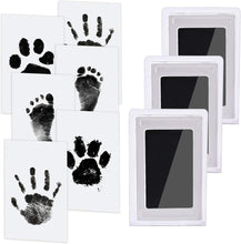 Nabance Baby Handprint and Footprint Kit, 3 Baby Inkless Print Pads, 6 Imprint Cards, Baby Footprint Kit, Safe Non-Toxic for Feet and Hands, Family Keepsake - Black