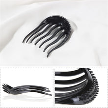 2Pcs Hair Styling Insert Comb Ponytail Fluffy Hair Comb Hair Comb Plastic Donut Multifunction Plastic Hair Insert for Girls(Black+Coffee)