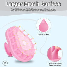 FREATECH 100% Silicone Hair Scalp Massager Shampoo Brush for Scalp Care and Hair Growth, Waterproof Shower Hair Scrubber Scalp Exfoliator for Dandruff and Buildup, Sturdy and Hygienic, Pink