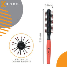 Kobe Professional Quiff Roller - Men's Round Hair Brush - Blow Dry Hairbrush for Men (Small)