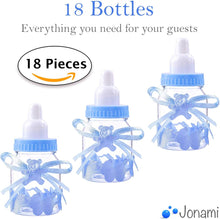 Jonami Boy Baby Shower Party Favours Decoration Set, 18 Blue Feeding Bottle Sweets Favour Box for Newborn Baptism Mother to Be (4cm4cm9cm) -18Pcs-