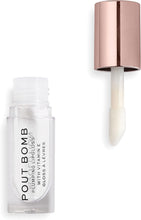 Makeup Revolution Pout Bomb Plumping Gloss, High Shine, Rich Pigment, Soft Tingle Effect, Glaze Clear