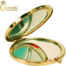 CARMANI Gustav Klimt 'Lady with Fan' Pocket Mirror, Gold Plated Bronze Make-up, Compact, Travel Mirror