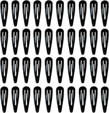 40 Pcs Black Color 2 Inch Metal Snap Hair Clips Kids Barrettes Girls' Hair Accessories