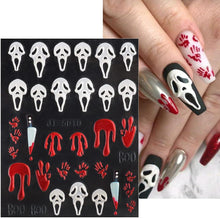 3D Embossed Halloween Nail Art Stickers Decals 4 Sheets 5D Self-Adhesive Ghost Bride Bridegroom Girls Nail Supplies Nail Art Design Decoration Accessories