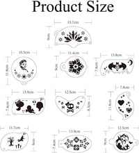 Bowitzki 5pcs Reusable Face Paint Stencils for Body Art Painting Halloween Party Makeup Temporary Tattoos Stencils (Animal print)