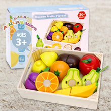 Airlab Wooden Play Food for Kids Kitchen Cutting Fruits Toys for Toddlers Pretend Vegetables Gift for Boys Girls Educational Toys