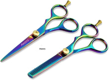 Hair Cutting Scissors Kits,6 Stainless Steel Hairdressing Shears Set Thinning Texturizing Scissors Professional Barber Salon Use or Home