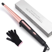 Hair Curling Wand, 13-25MM Tapered Curling Iron, Professional Ceramic Hair Curler Wand with Heat-Resistant Glove, Dual Voltage