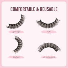 Glowingwin Cat Eyelashes Volume 3D Hybrid Natural Look Fake Russian Strip Lashes 10 Pairs Dramatic Fluffy Handmade Reusable D Curl False Eyelashes