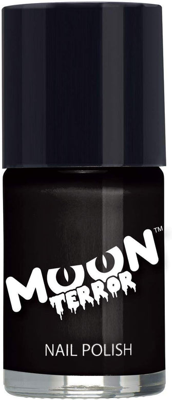 Halloween Nail Polish by Moon Terror  14ml  Midnight Black  SFX Make up, Special effects Make up, Nail Varnish