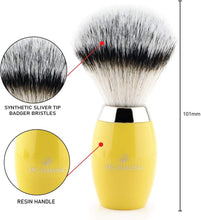 Jag Shaving Classic Yellow Super Mens Shaving Brush with Synthetic Hair Beard and Moustache Wet Clean Shave