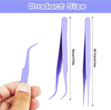 Lash Tweezers,2 Pcs Stainless Steel Eyelash Tweezers Kit Straight and Curved Tip Tweezers Pointed Tweezers Sticker Tweezers for Eyelash Extensions,DIY Crafts, Nail Art, Scrapbooking,Jewelry Making