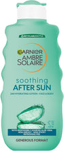 Garnier Ambre Solaire After Sun Lotion, for Face & Body, with Naturally Derived Aloe Vera, Intensely Rehydrates Skin, Instant Cooling Effect, Approved by Cruelty Free International, 400 ml