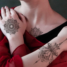 Mandala Temporary Tattoos, Waterproof and Sweat-Proof Fake Tattoos Body Art for Women Girls Fascinating Tattoos