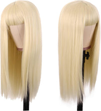 MapofBeauty 22 Inch/56 cm Long Straight Synthetic Hair Heat Resistant Party Cosplay Wig (Mixed Blonde)