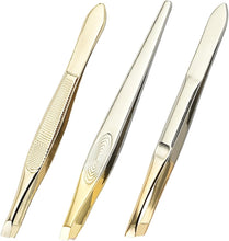 3pcs Eyebrow Tweezers Set, Stainless Steel Slant Tweezer Makeup Tool is Easy to Hold, Durable and Portable, Used to Remove Hair, False Eyelashes, Double Eyelids