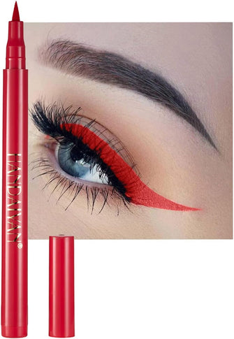 Coloured Eyeliner, Red Eyeliner, Waterproof Liquid Eyeliner All Day Long-Lasting Eye Liners, Highly-Pigmented Colourful Eyeliner for Eye Makeup Tools, Black, White, Blue(Only Red)