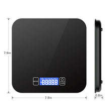 Digital Kitchen Food Scales,15KG/33LB Waterproof Glass Electric Cooking Electronic Weighing Scales with LCD Display, Tare and PCS Features, for Kitchen Ingredients Jewellery Coffee